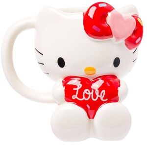 ❤️🤍Sanrio Hello Kitty Holding Love Heart Ceramic 3D Sculpted Mug❤️🤍